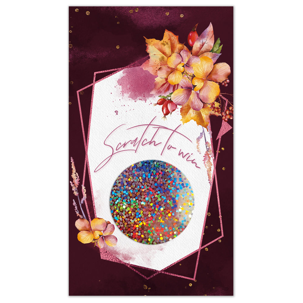Fall Themed Rose Gold Floral Scratch Off Card