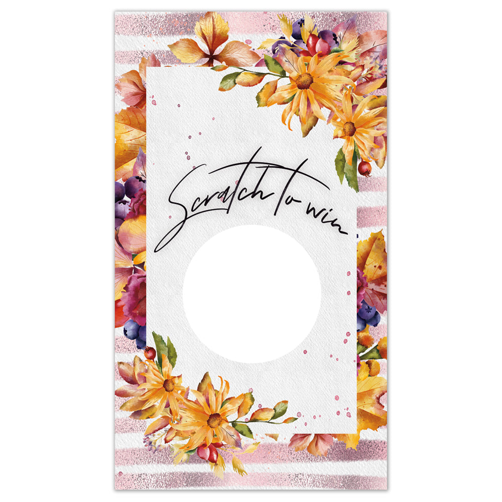 Fall Themed Floral Scratch Off Card