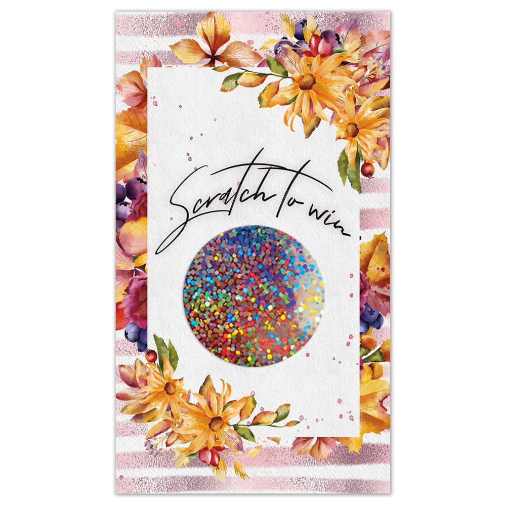 Fall Themed Fun Floral Scratch Off Card Loyalty Customer