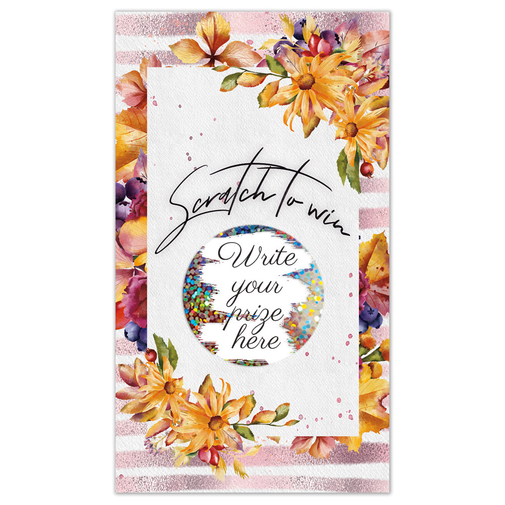 Fall  Floral Colorful Scratch Off Card Scratch to win