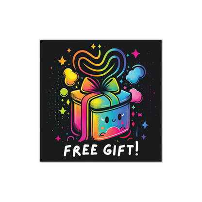 Free Gift Sticker Colorful Rainbow Small Business Sticker