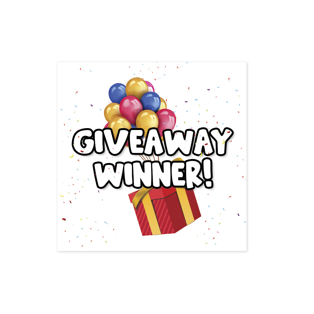 Giveaway Winner Sticker – Unicorn Smiles