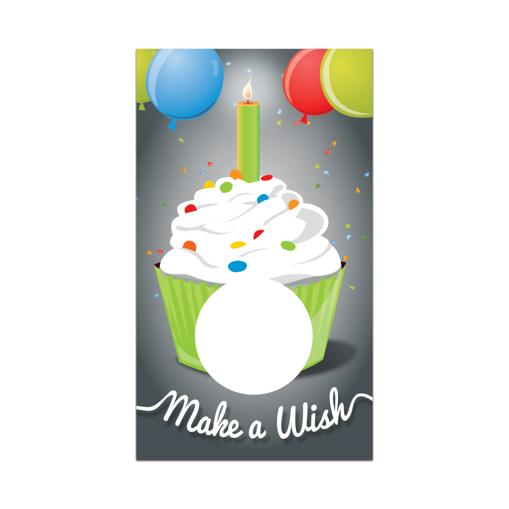 Gray Happy Birthday Make a Wish Scratch Cards