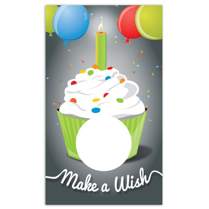 Green Happy Birthday Make a Wish Scratch Cards