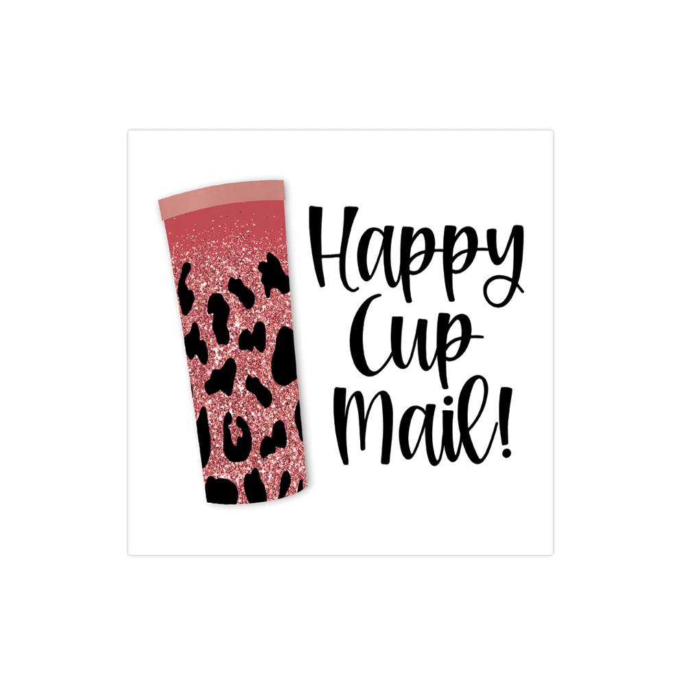 Happy cup mail tumbler sticker