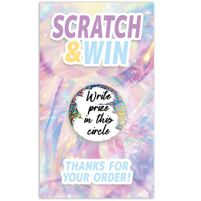 Iridescent Rainbow Loyalty Thanks for your order Scratch Off Card