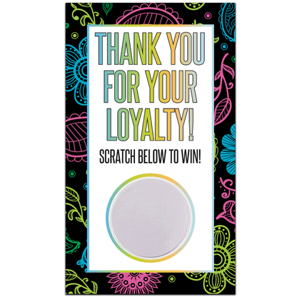 Loyalty Scratch Off Card Rainbow Paisley Design