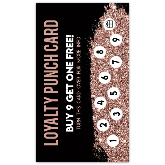 Rose Gold Loyalty Punch Card
