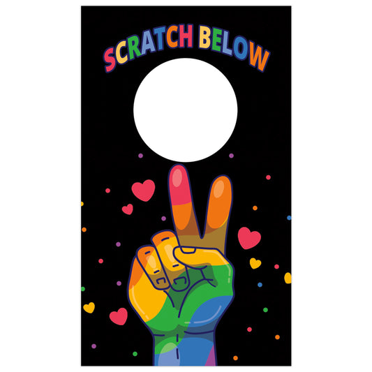 Rainbow peace and hearts Scratch Off Card LGBTQ