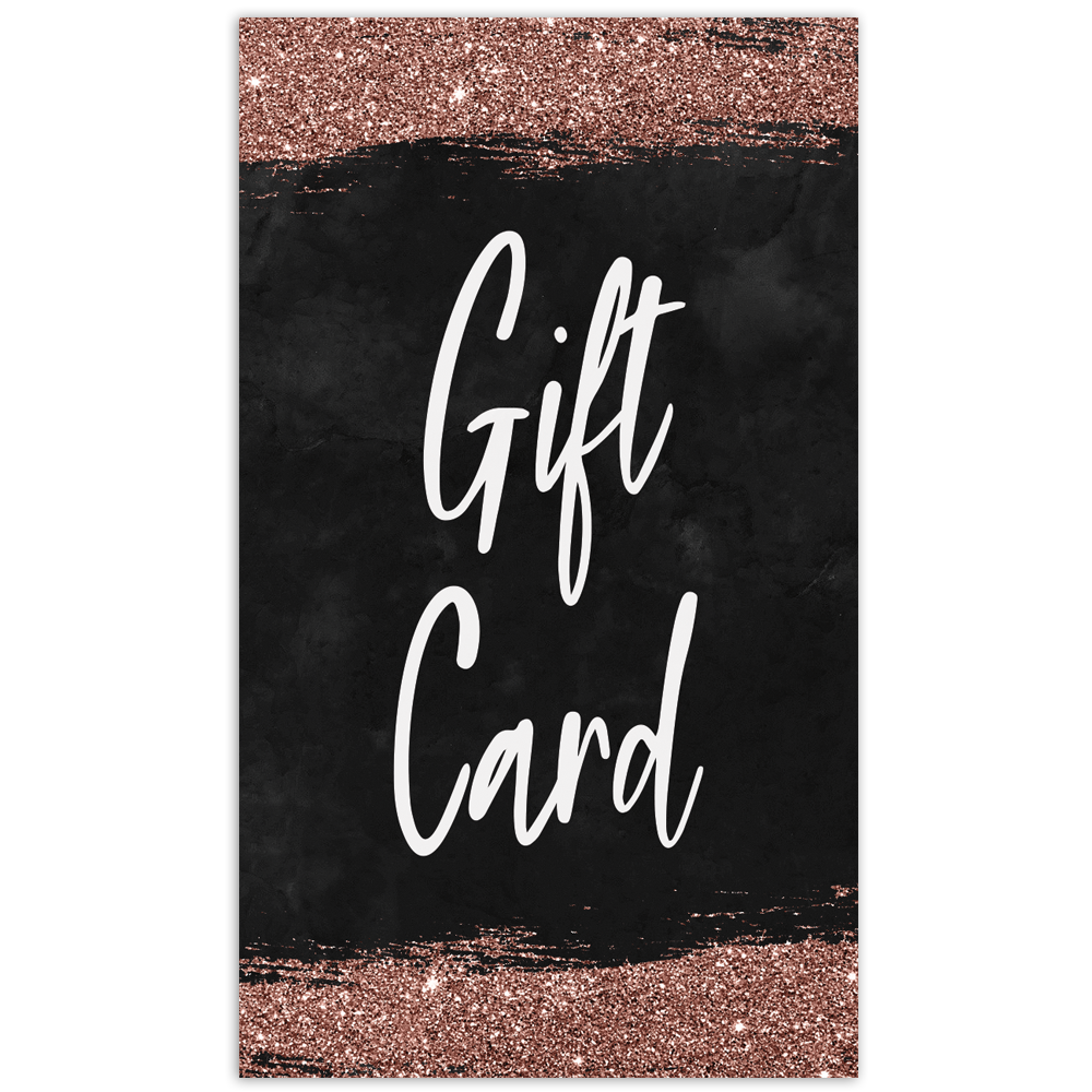 Rose Gold Glitter Customized Gift Card
