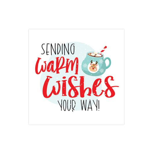 Sending warm wishes your way winter hot cocoa sticker