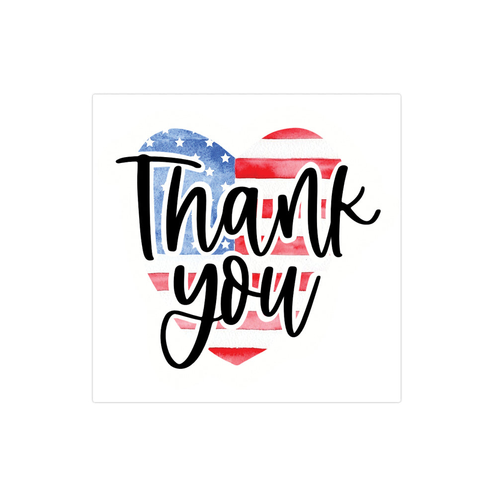 Red White and Blue 4th of july america Thank You Sticker