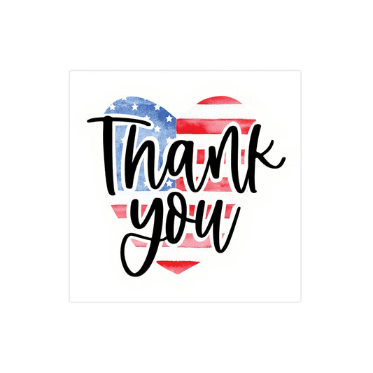 Red White and Blue 4th of july america Thank You Sticker