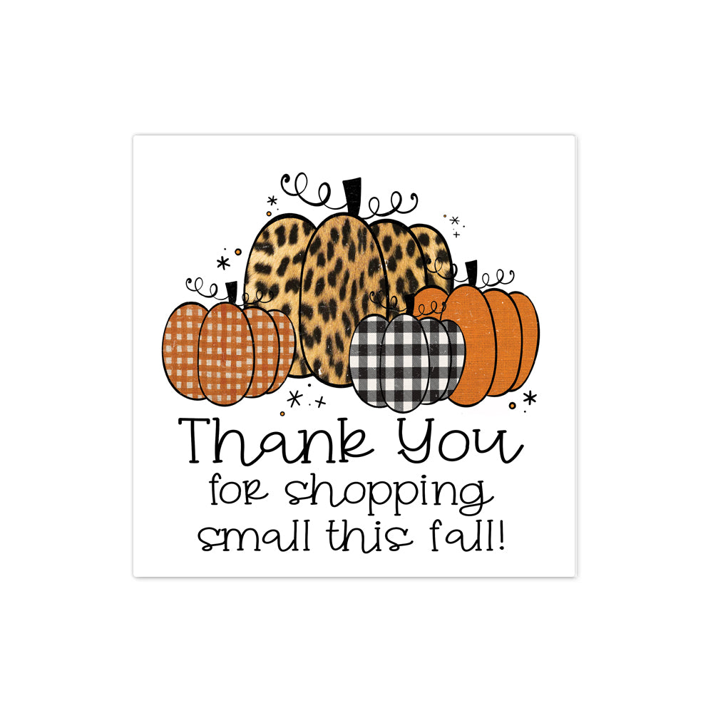 Thank you for shopping small this fall pumpkin sticker