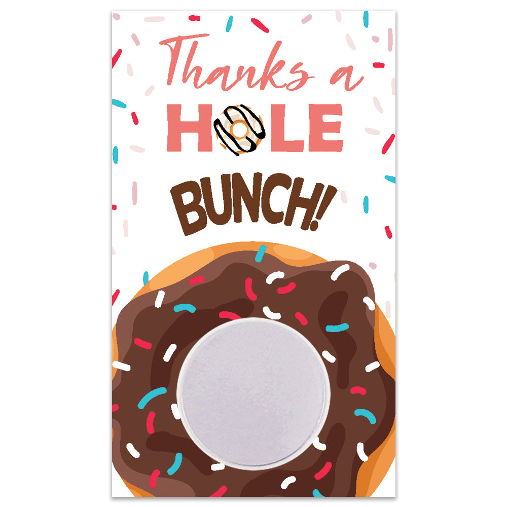 Thanks a Hole Bunch Donut Scratch Off Loyalty Card