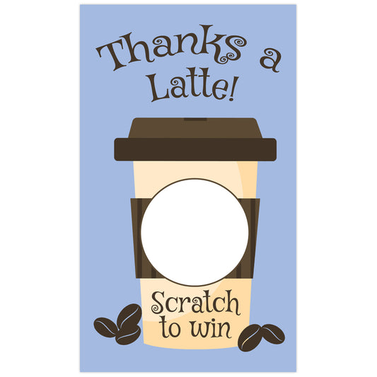 Thanks a Latte Coffee Scratch off Card