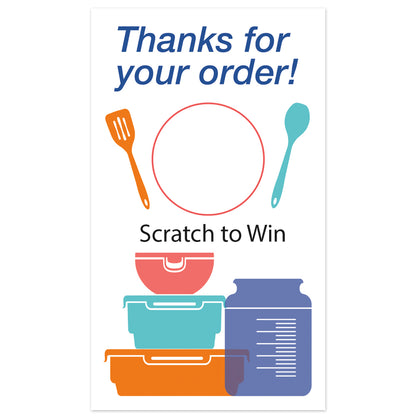 Tupperware Food Plastic Container Scratch Off Card