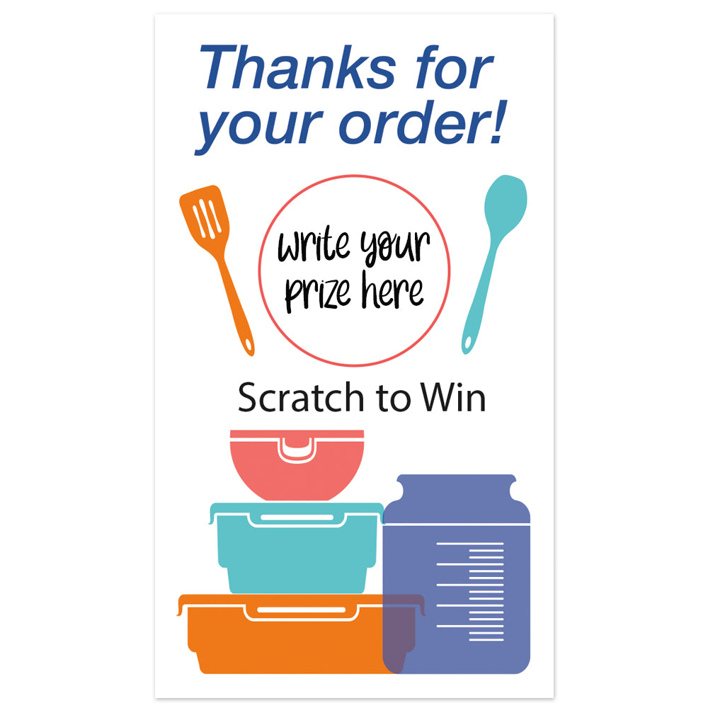 Tupperware Food Plastic Container Scratch Off Card Scratch to win