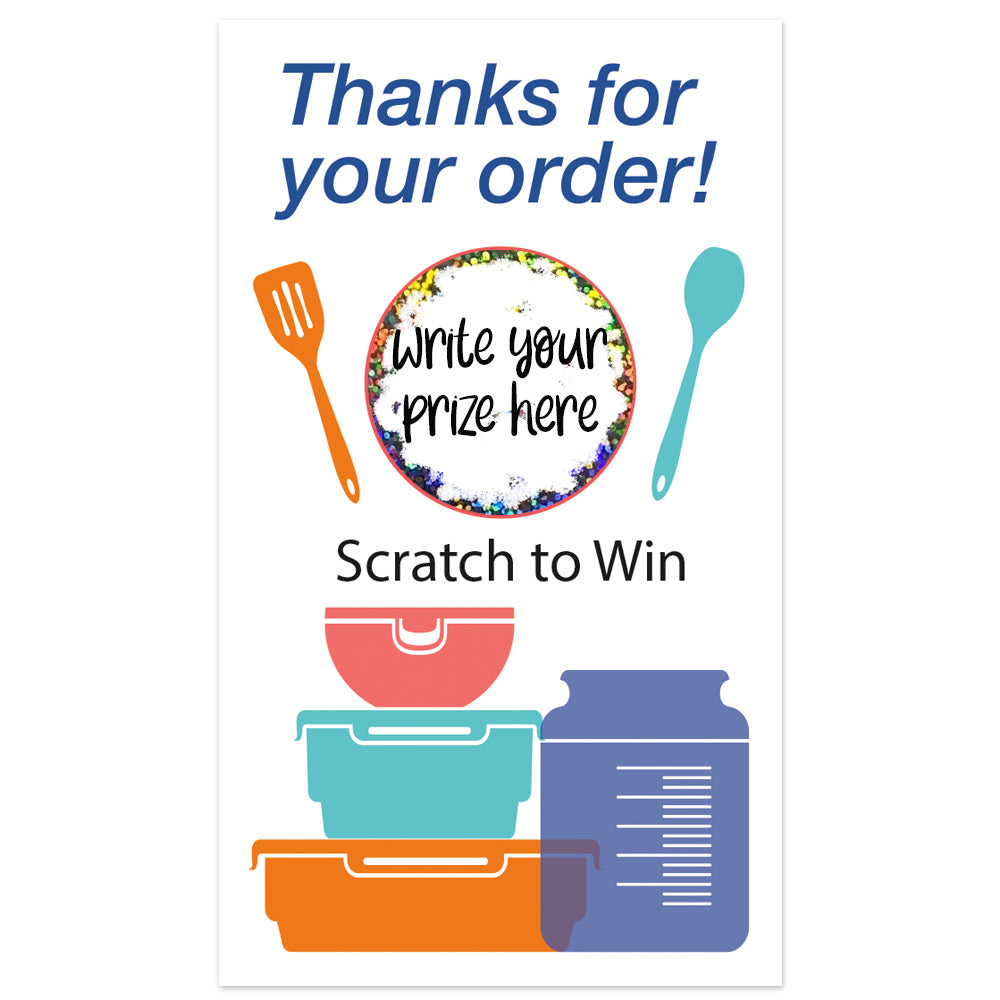 Tupperware Food Scratch to win Promo Item Promotional Plastic Container Scratch Off Card