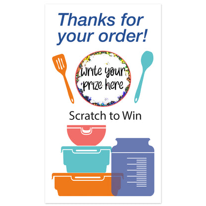 Tupperware Food Scratch to win Promo Item Promotional Plastic Container Scratch Off Card