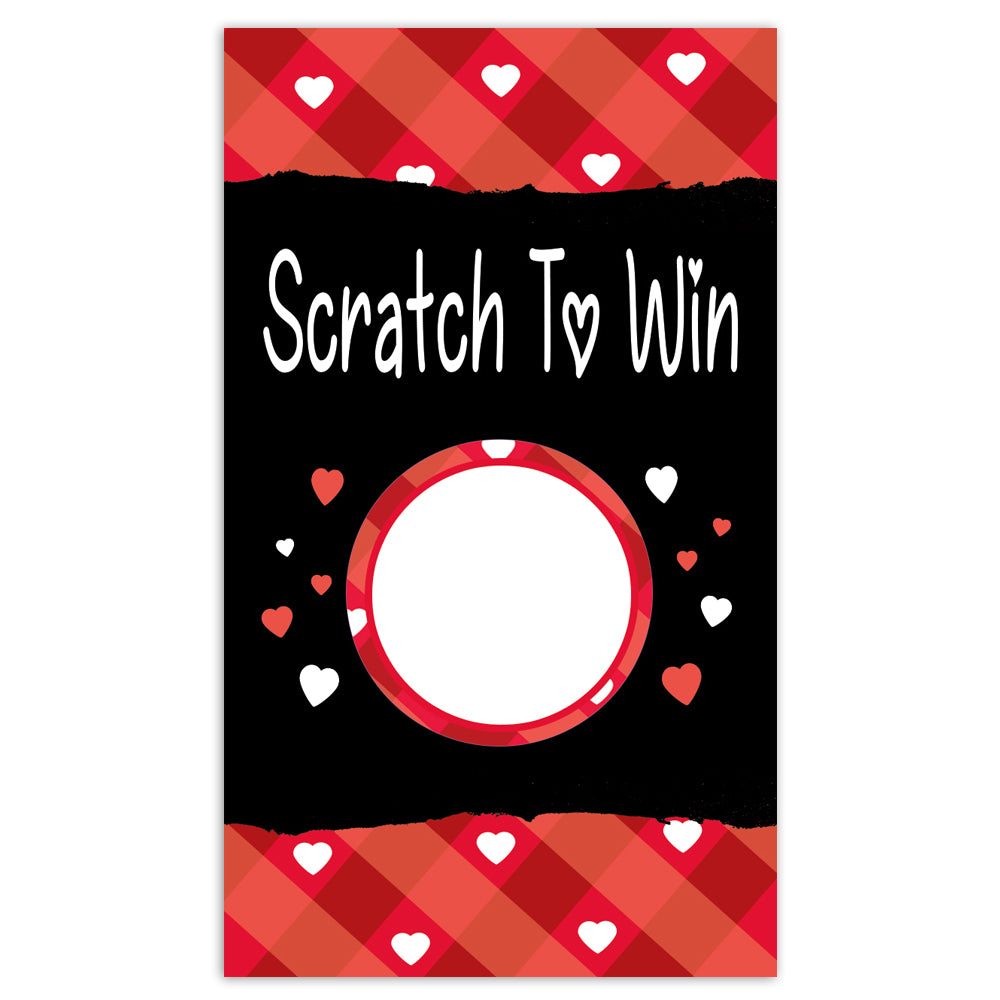Valentine's Day Hearts Black and Red February Scratch Off Card