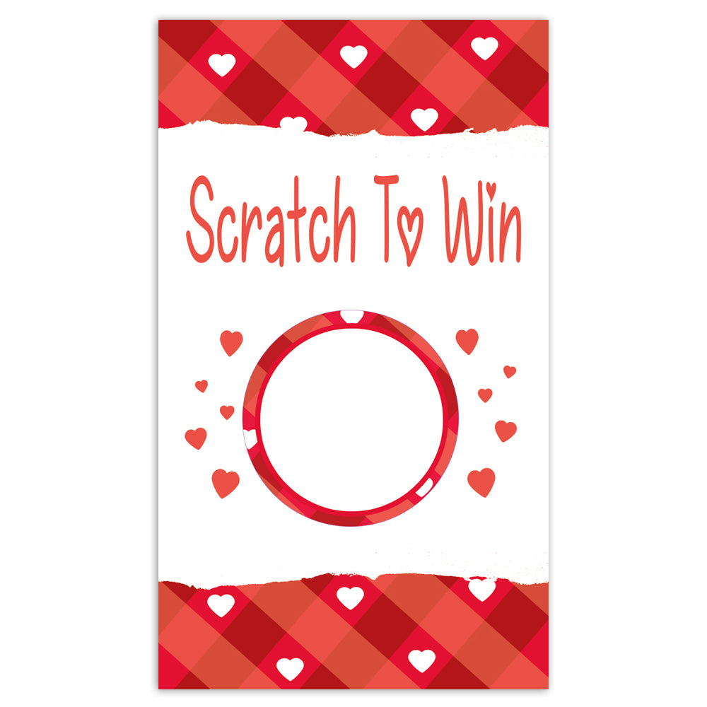 Valentine's Day Hearts February Scratch Off Card Sticker Scratch to win