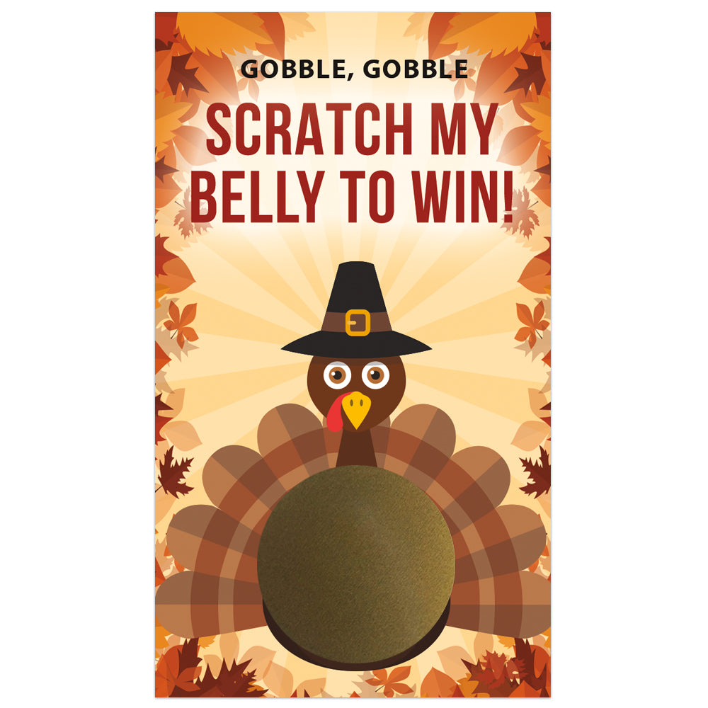 Gobble, Gobble Turkey Thanksgiving Scratch off Card