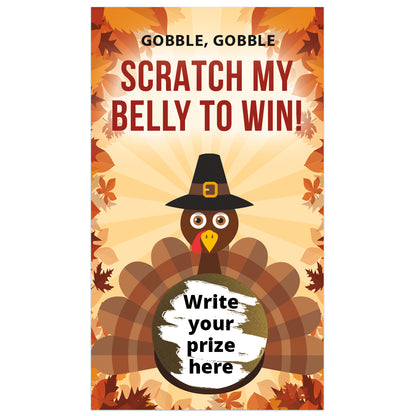Gobble, Gobble Turkey Thanksgiving Scratch Card