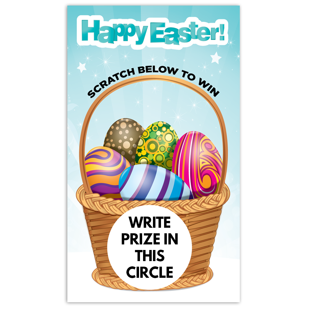 Happy Easter Eggs in Basket Loyalty Scratch Card
