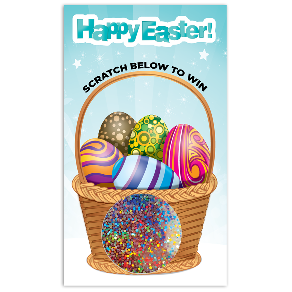 Happy Easter Eggs in Basket Loyalty Scratch Off Card