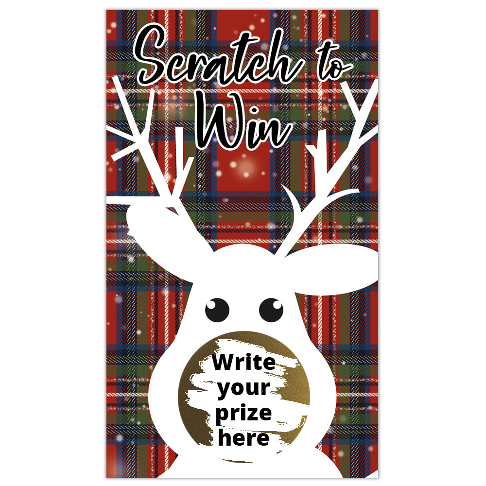Winter Reindeer Snow Scratch off Card Snowy